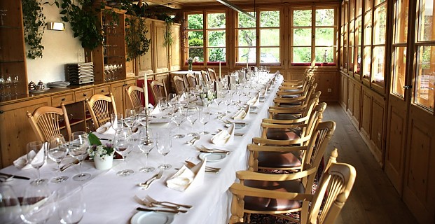 Tafel in der Veranda